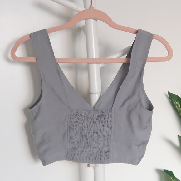 NEW Madewell Softdrape Gwen Crop Vest Top in Light Grey Summer Minimalist 00 - Picture 8 of 13